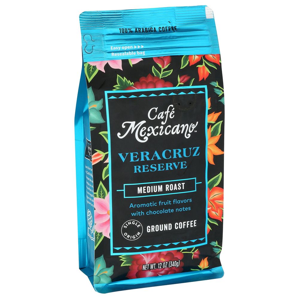 Cafe Mexicano Medium Roast Veracruz Reserve Ground Coffee, 12 Ounce -- 6 Per Case