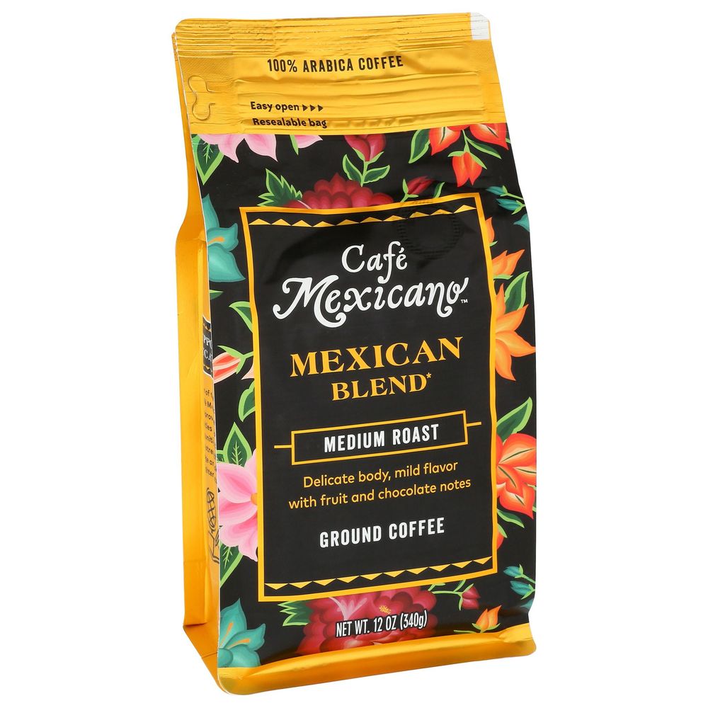 Cafe Mexicano Medium Roast Mexican Blend Ground Coffee, 12 Ounce -- 6 Per Case