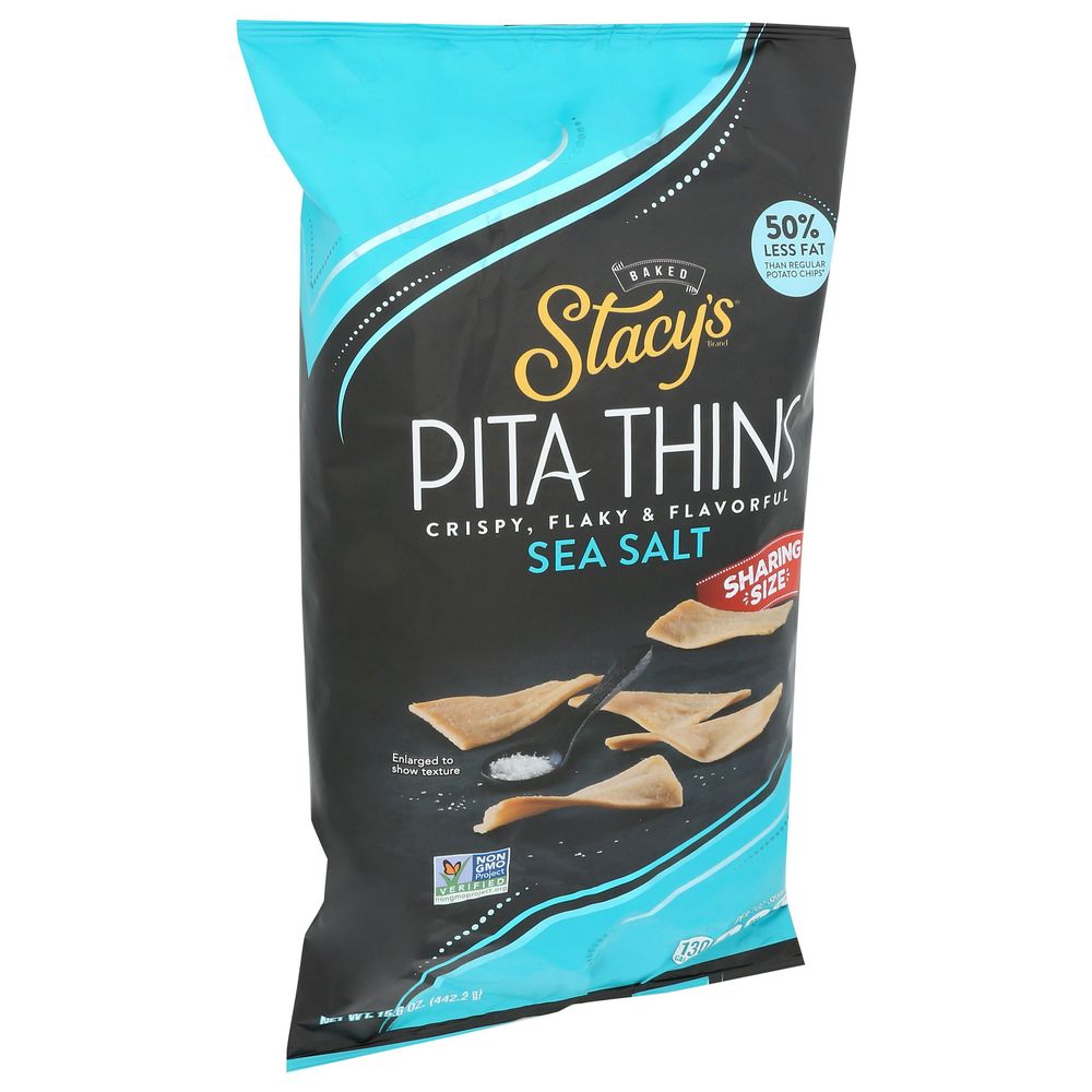 Stacy's Sea Salt Pita Thins, Sharing Size, 15.6 Ounce -- 6 Per Case