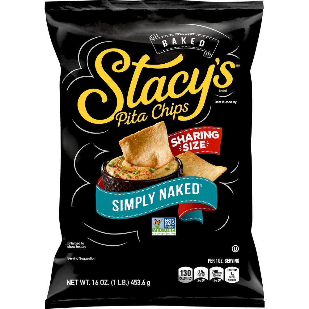 Stacys Simply Naked Baked Pita Chips, Sharing Size, 16 Ounce -- 6 Per Case