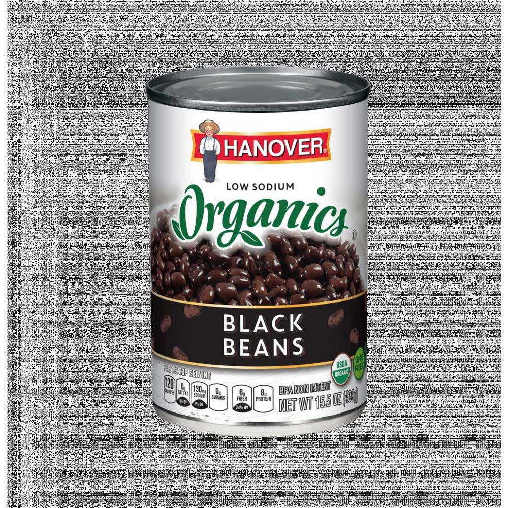 Hanover Organic Low Sodium Black Beans, 15.5 Ounce -- 12 Per Case