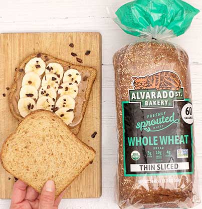 Alvarado Street Bakery Thin Sliced Sprouted Whole Wheat Bread, 19 Ounce -- 6 Per Case