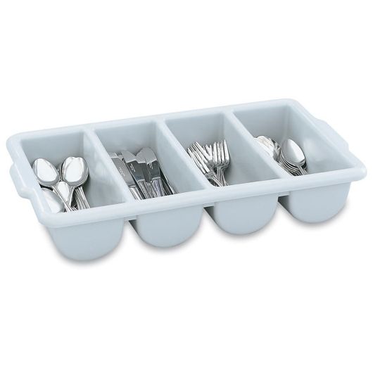 Vollrath Signature Polyethylene 4 Compartment Cutlery Box, 21.625 X 11.875 X 3.75 Inch -- 12 Per Case