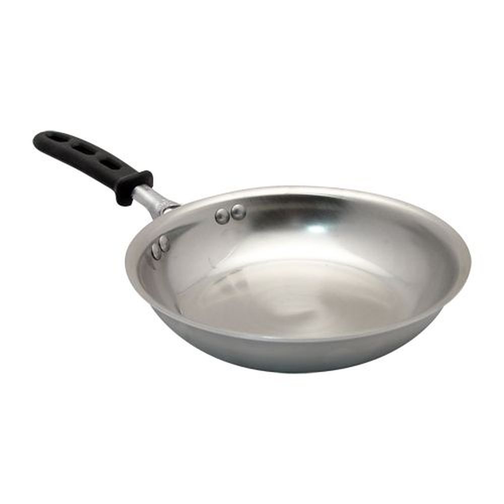 Vollrath 692108 Tribute 18 8 Stainless Steel Natural Finish 3-ply Fry Pan With Silicone Handle, 8 Inch