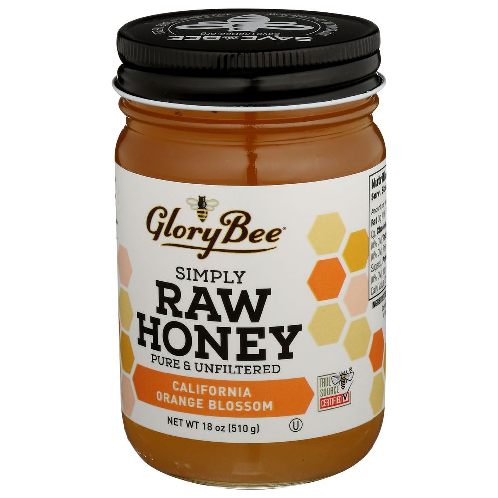 Glorybee California Orange Blossom Simply Raw Honey, 18 Ounce -- 6