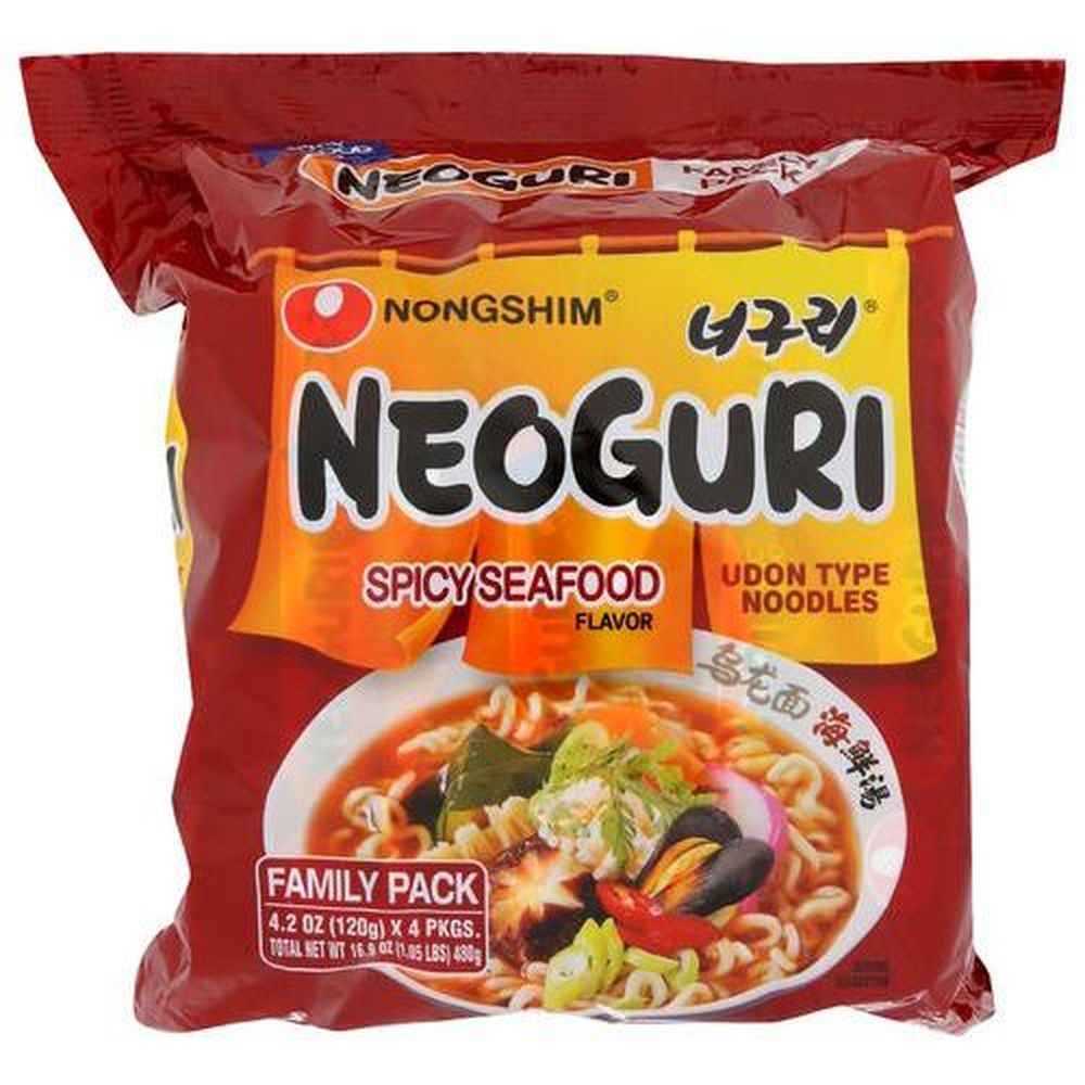 Nong Shim Neoguri Spicy Seafood Noodle, 16.9 Ounce -- 4 per case