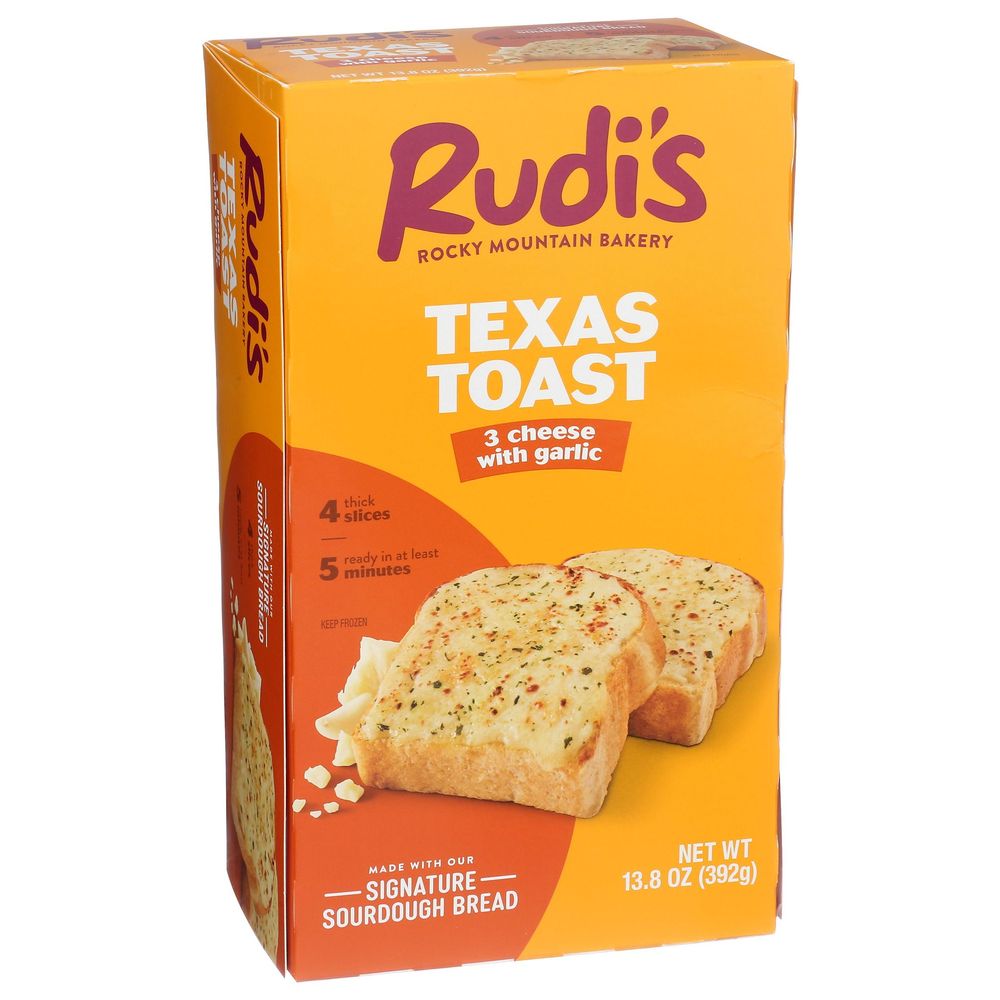 Rudis Rocky Mountain Bakery 3 Cheese With Garlic Texas Toast, 13.8 Ounce -- 6 Per Case