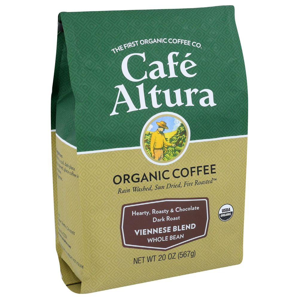 Cafe Altura Organic Viennese Blend Whole Bean Coffee, 1.25 Pound -- 6 Per Case