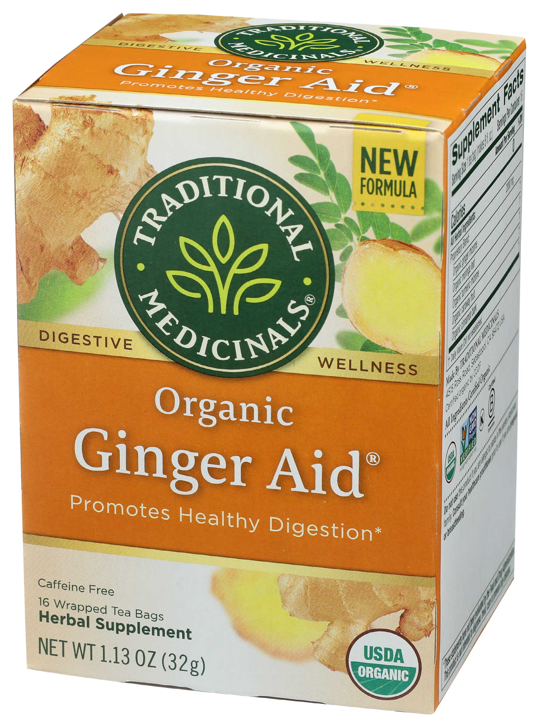 Traditional Medicinals Organic Ginger Aid, 16 Tea Bags Count -- 6 Per Case