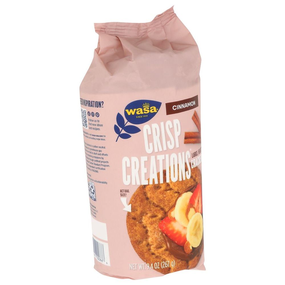 Wasa Crisp Creations Cinnamon Cracker, 9.4 Ounce -- 8 Per Case