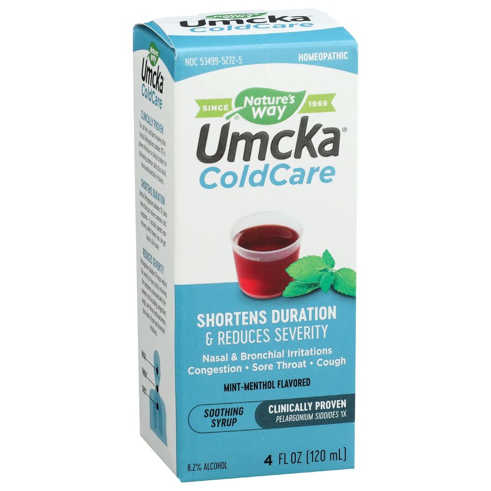 Umcka Label Nature's Way Umcka Mint-Menthol ColdCare Syrup, 4 Ounce