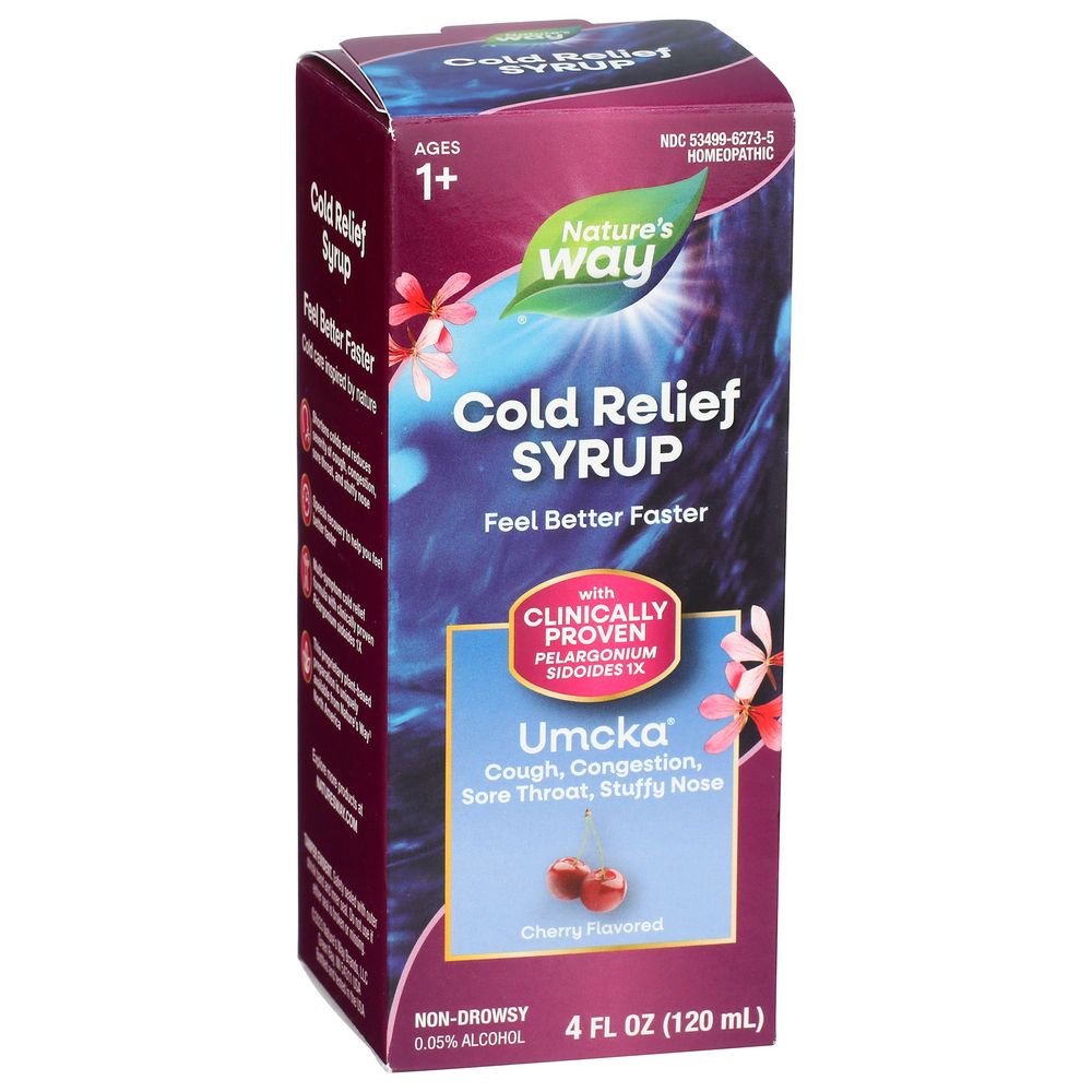Jarabe Umcka Sabor Cereza Para El Alivio Del Resfriado De Nature's Way, 4 Onzas -- 6 Por Caja