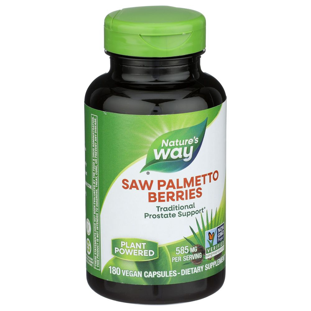 Natures Way Saw Palmetto Berries Vegan Capsules, 180 count