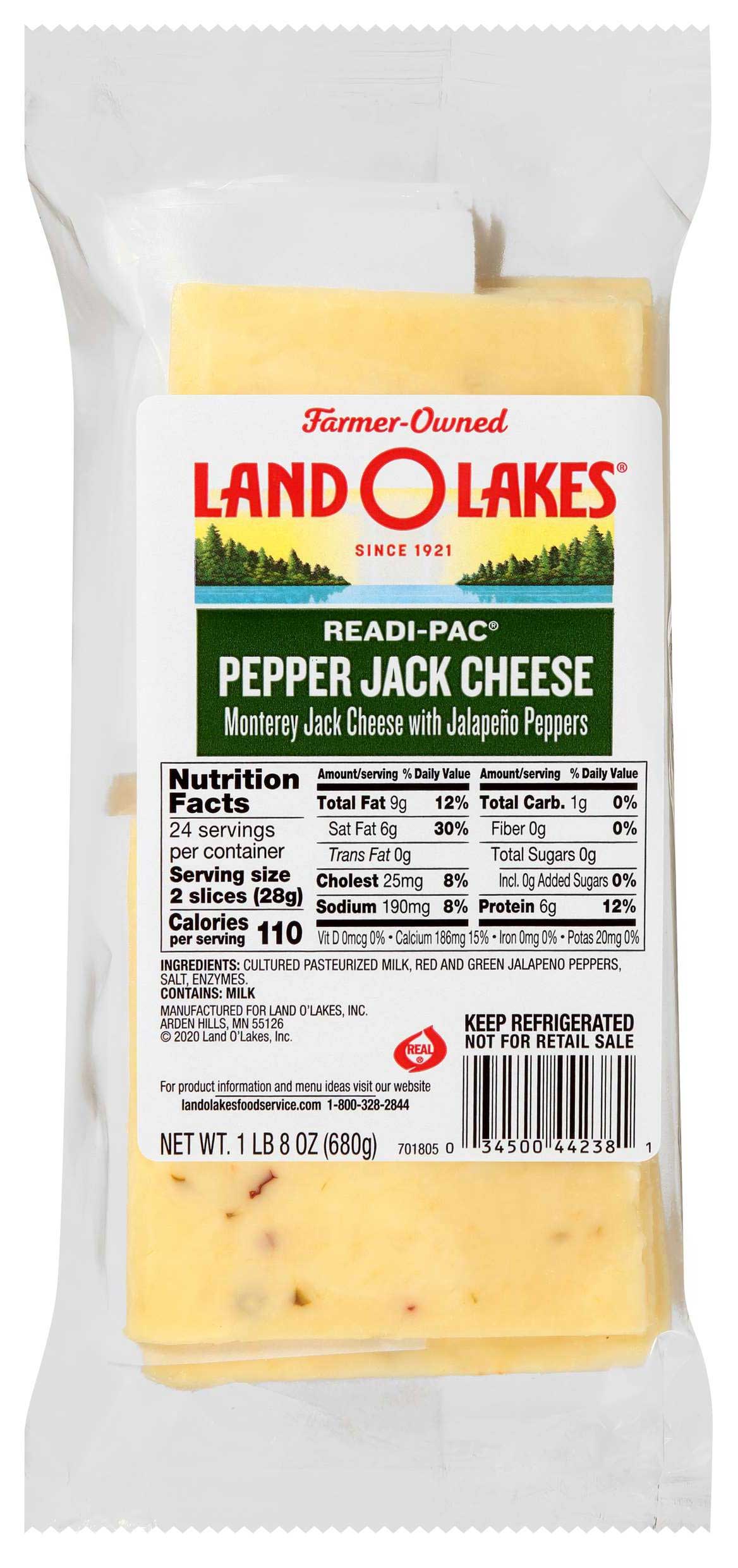 Land O Lakes Readi-Pac Pepper Jack Cheese, 1.5 Pound -- 8 per case