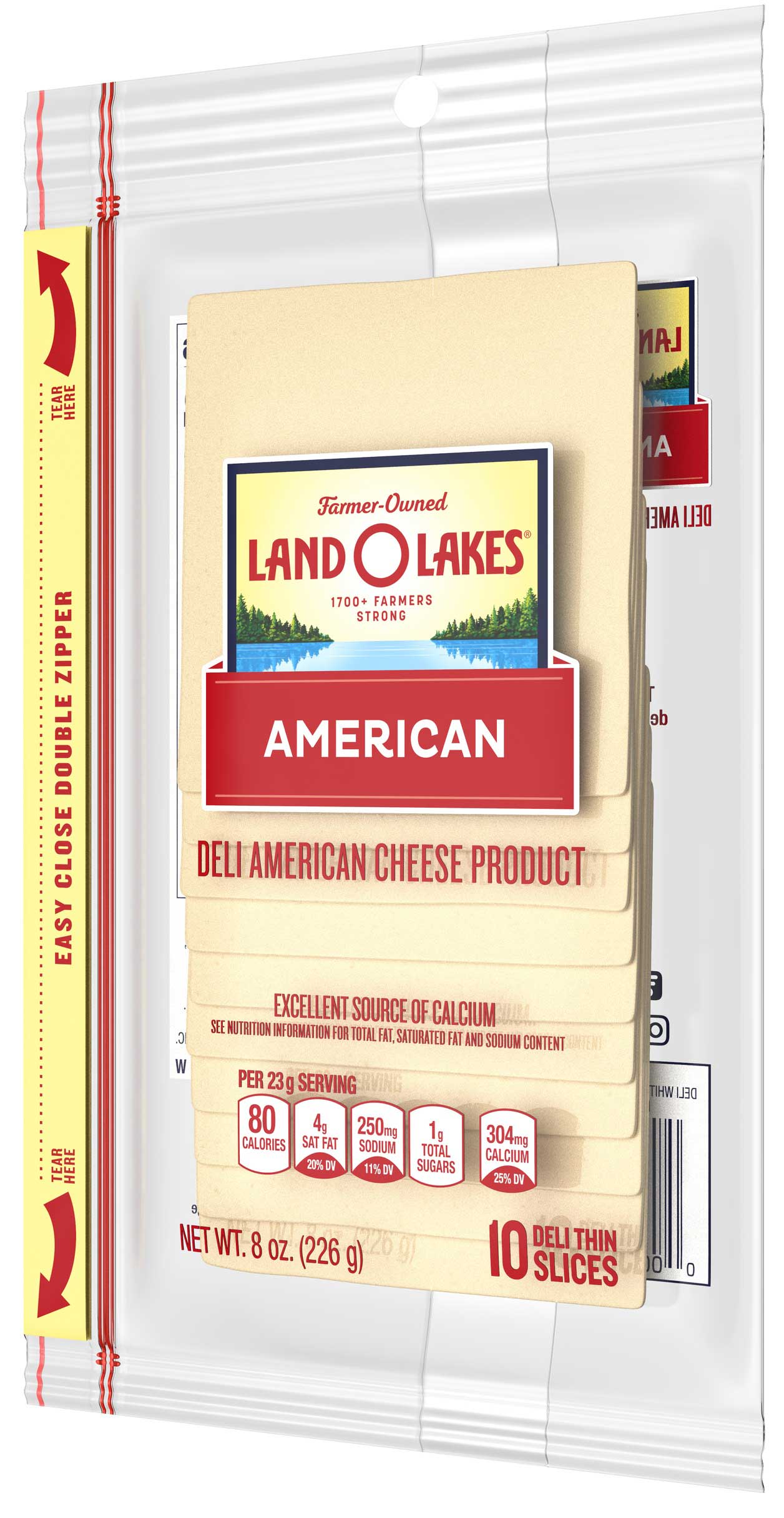Land O Lakes Sliced White American Cheese Case