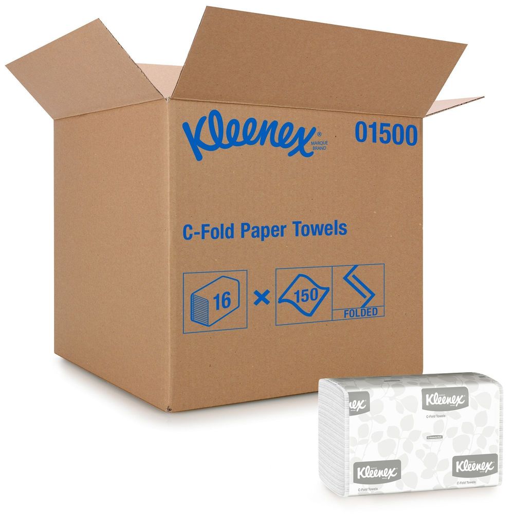 Kleenex White C Fold Towel, 10.125 X 13.15 Inch -- 2400 Per Case