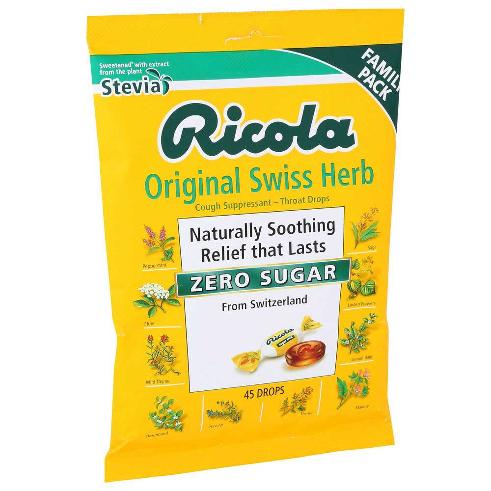Ricola Mountain Herb With Stevia Cough Drop, 45 Count -- 6 Per Case