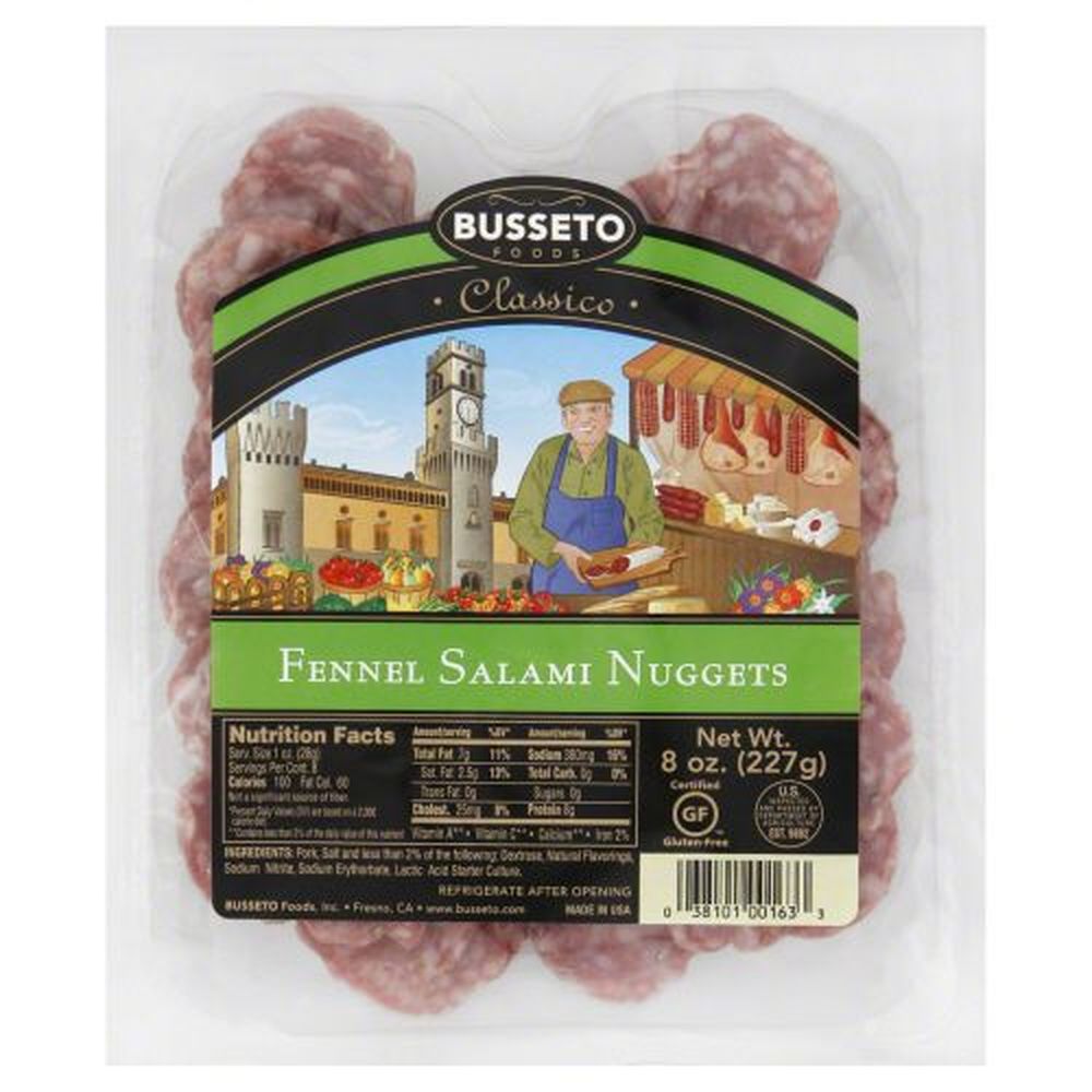 Busseto Salami Fennel Nuggets, 8 Ounce -- 12 Per Case