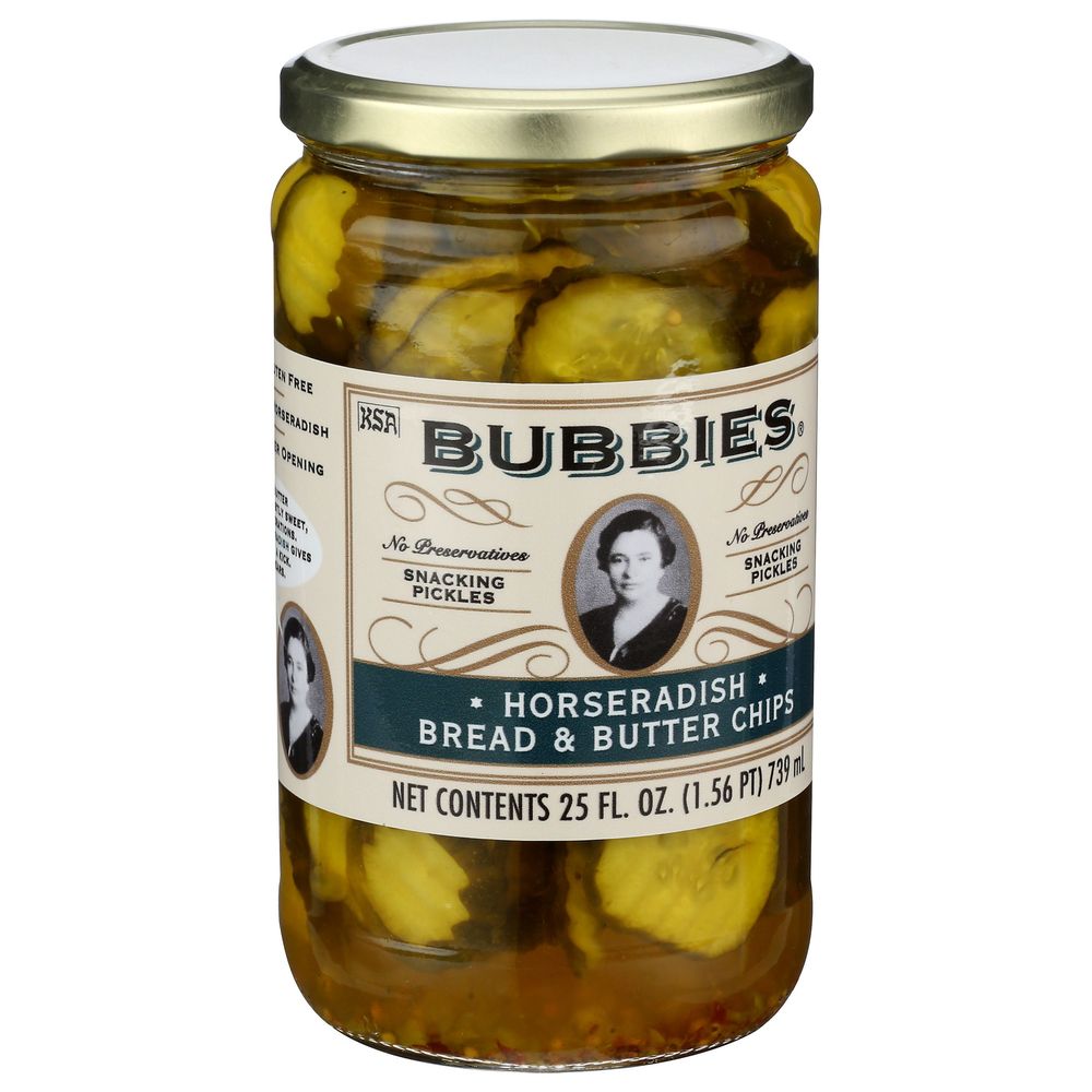 Bubbies Horseradish Bread And Butter Chips, 25 Fluid Ounce -- 6 Per Case