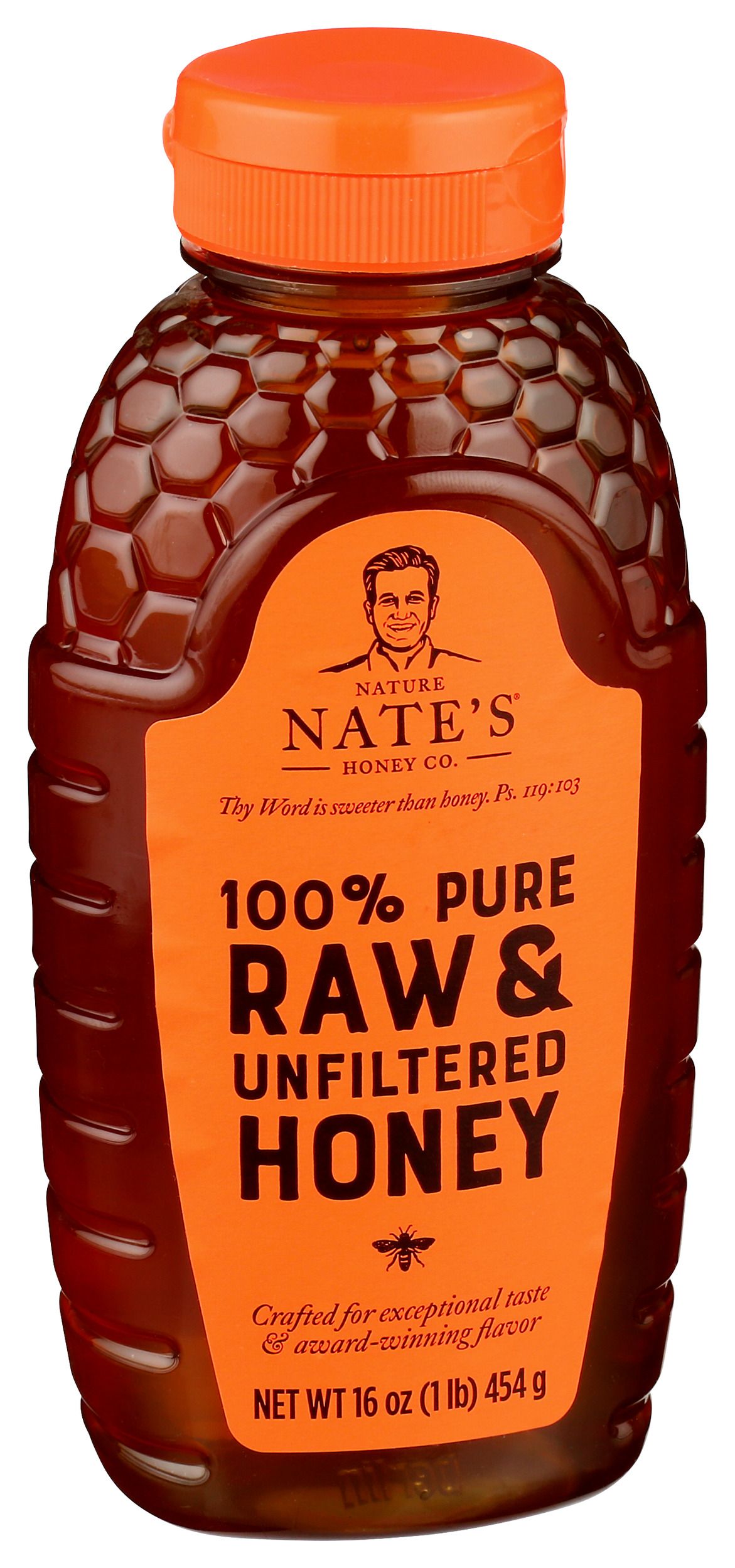 Nature Nate's 100 Percent Pure Raw And Unfiltered Honey, 16 Ounce -- 6 Per Case