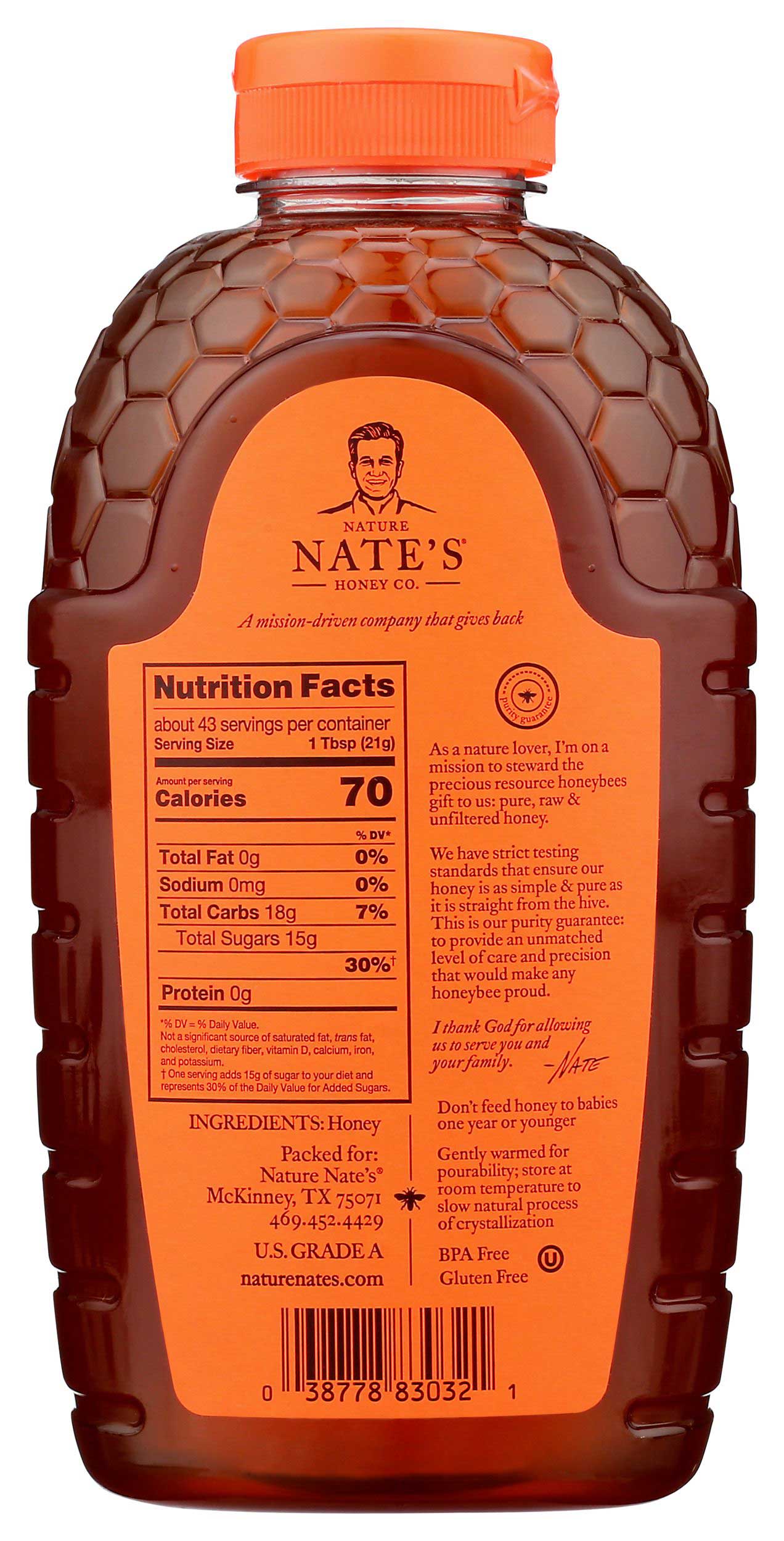 honeyたん Nature Nates 100 Percent Pure Raw and Unfiltered Honey, 32 Ounce