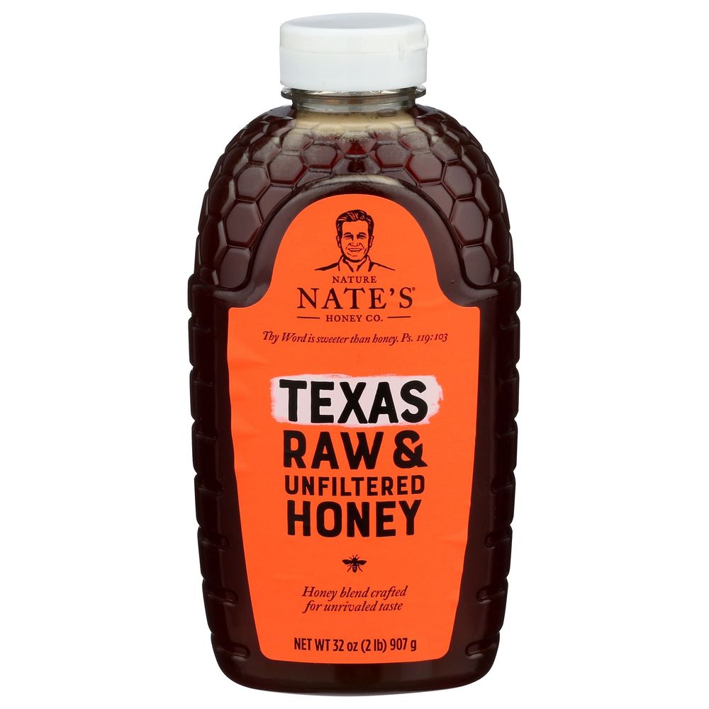 Nature Nates Texas Raw and Unfiltered Honey, 32 Ounce -- 6 per case