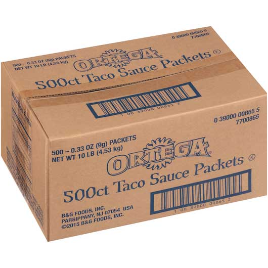 Ortega Taco Sauce, .33 Ounce -- 500 Per Case