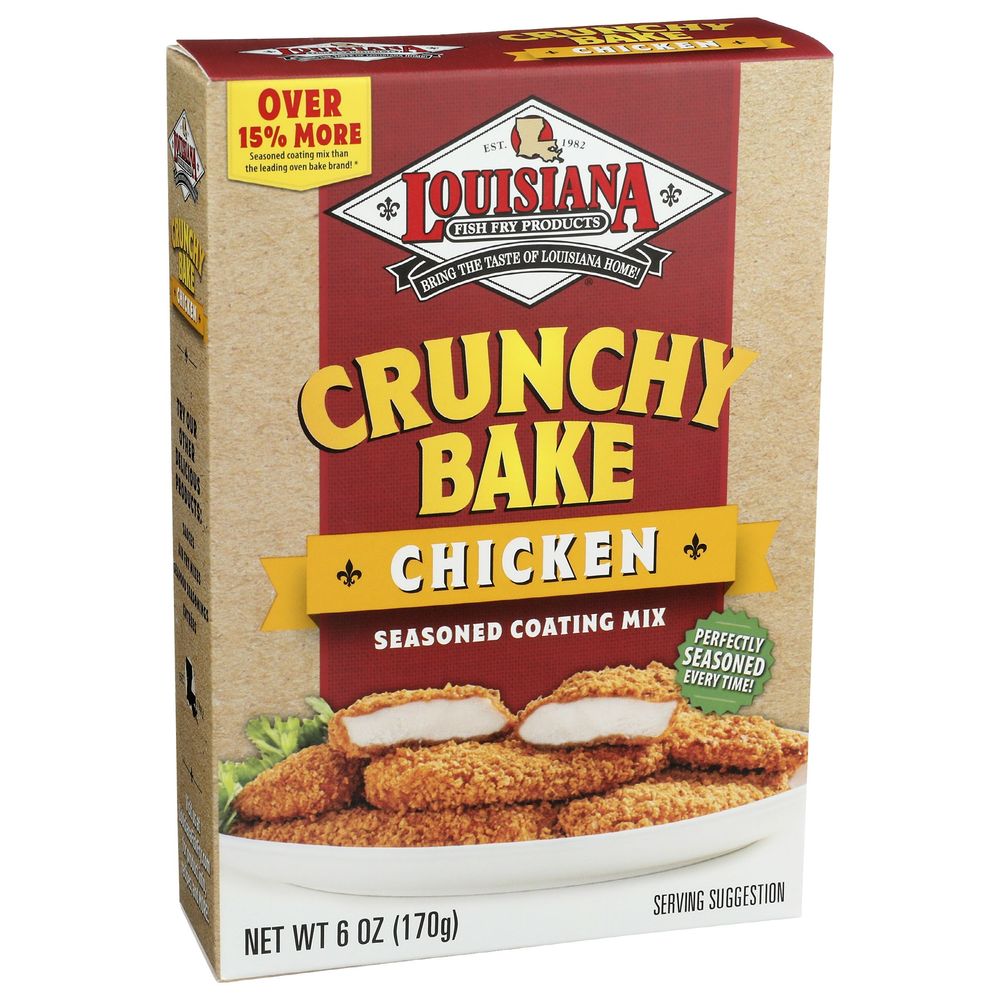 Louisiana Fish Fry Crunchy Oven Baked Chicken Seasoned Coating Mix, 6 Ounce -- 6 per case
