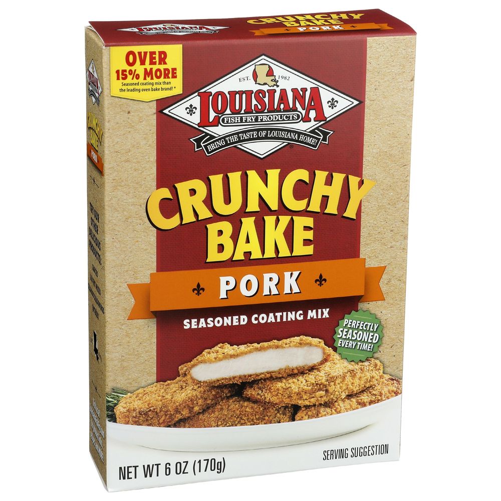 Louisiana Fish Fry Crunchy Oven Baked Pork Seasoned Coating Mix, 6 Ounce -- 6 per case