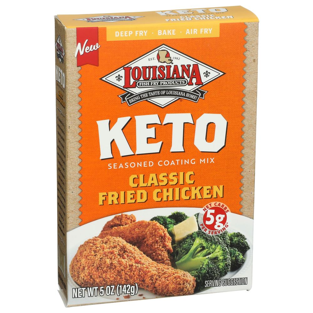Louisiana Fish Fry Classic Fried Chicken Keto Seasoned Coating Mix, 5 Ounce -- 6 Per Case