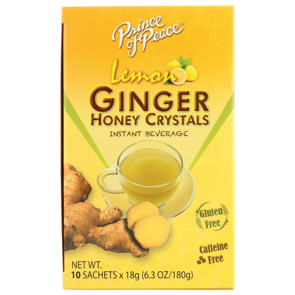 Prince Of Peace Lemon Ginger Honey Crystals Instant Beverage, 10 tea bag -- 6 per case