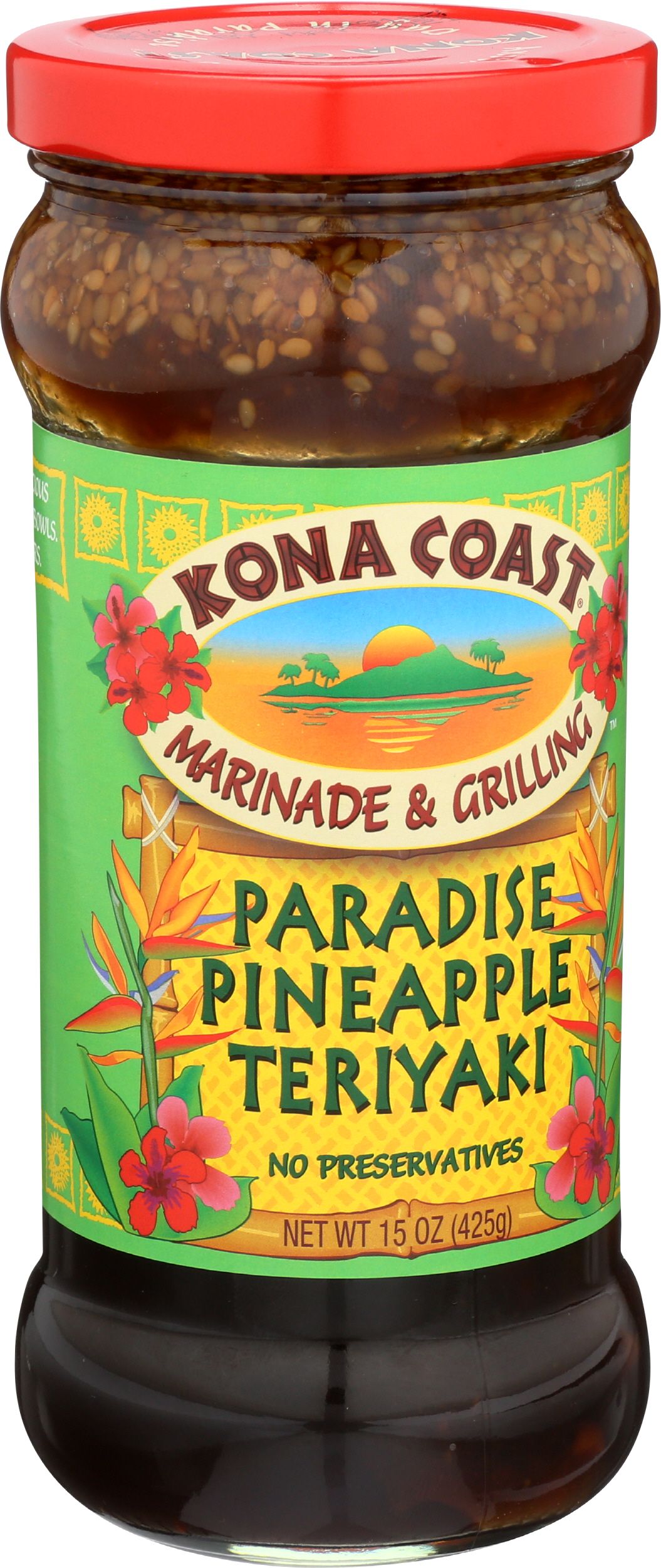 Kona Coast Paradise Pineapple Teriyaki Marinade and Grilling Sauce, 15 Ounce -- 6 per case