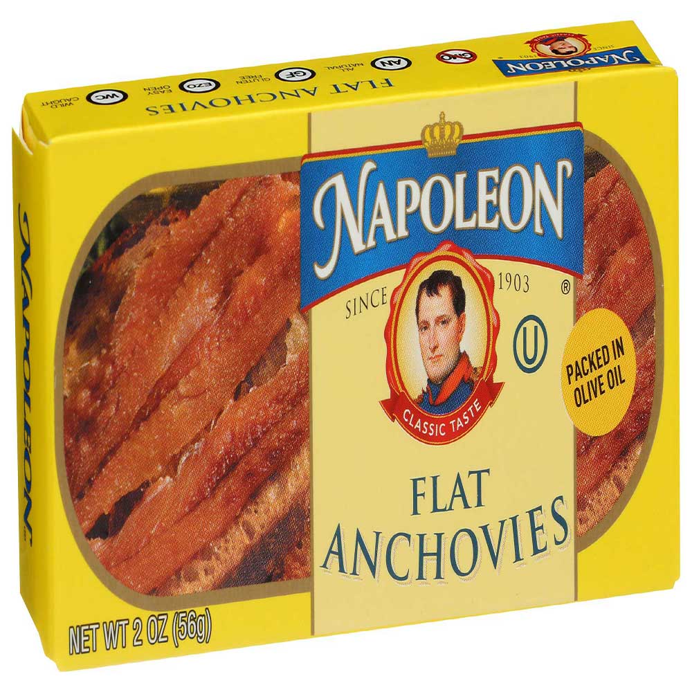 Napoleon Flat Anchovies, 2 Ounce -- 25 Per Case