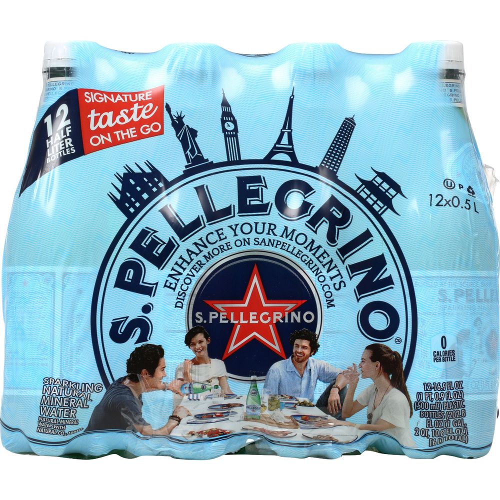 Sanpellegrino Sparkling Natural Mineral Water, 202.8 Fluid Ounce