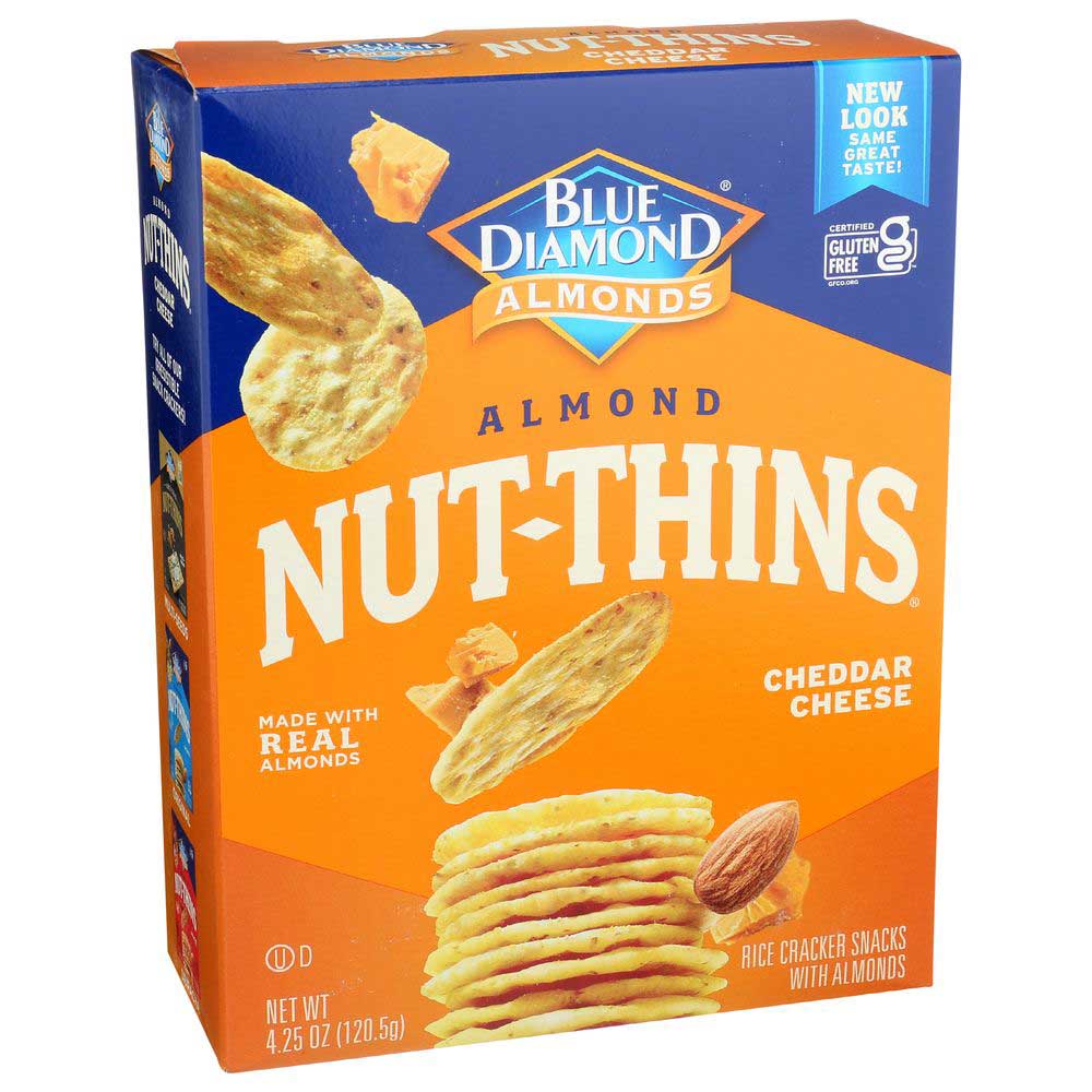 Blue Diamond Growers Cheddar Cheese Thin Cracker, 4.25 Ounce -- 12 per case.