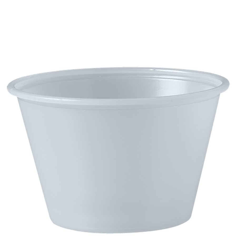 Polystyrene Portion Cups, 4 oz, Translucent, 250/Bag, 10 Bags/Carton Polystyrene Portion Cups, 4 oz, Translucent, 250/Bag, 10 Bags/Carton