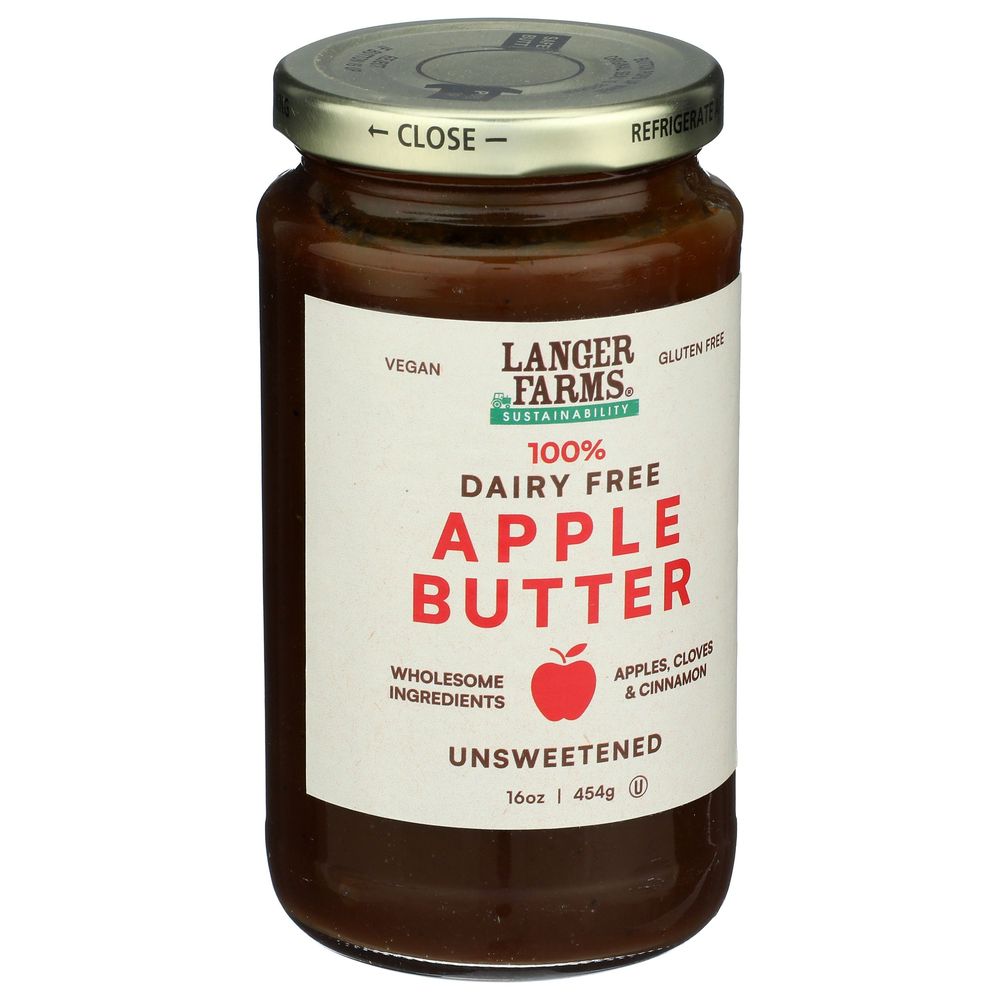 Langers Farms Unsweetened Apple Butter, 16 Ounce -- 12 Per Case