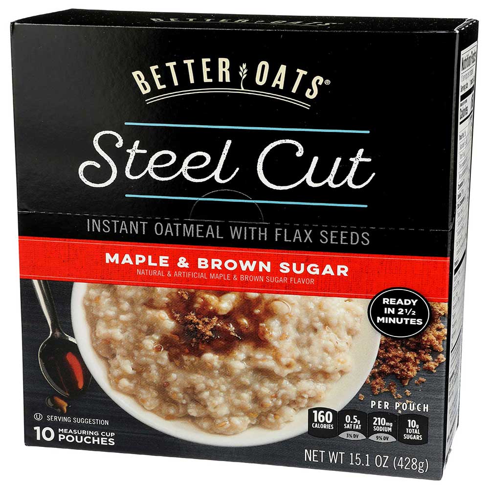 Better Oats Steel Cut Maple and Brown Sugar Instant Oatmeal