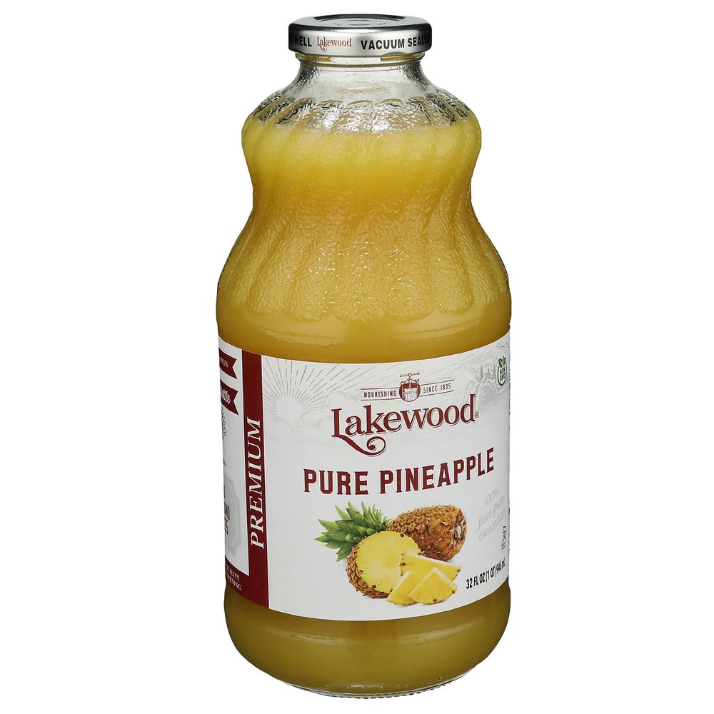Lakewood Premium Pure Pineapple Juice, 32 Fluid Ounce -- 6 per case