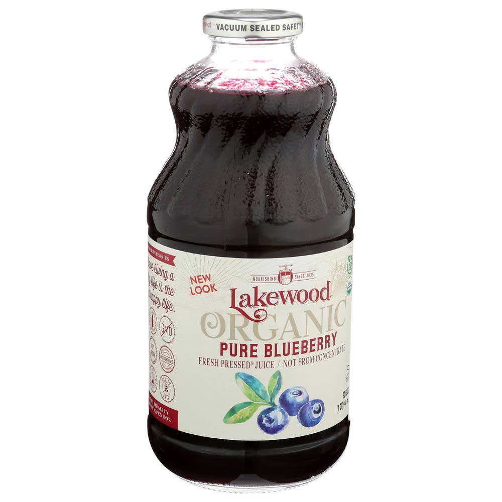 Lakewood Organic Pure Blueberry Juice, 32 Fluid Ounce -- 6 Per Case