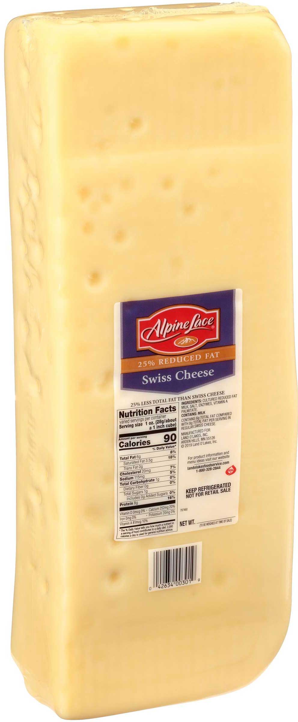 Land O Lakes Alpine Lace Swiss Cheese Loaf FoodServiceDirect