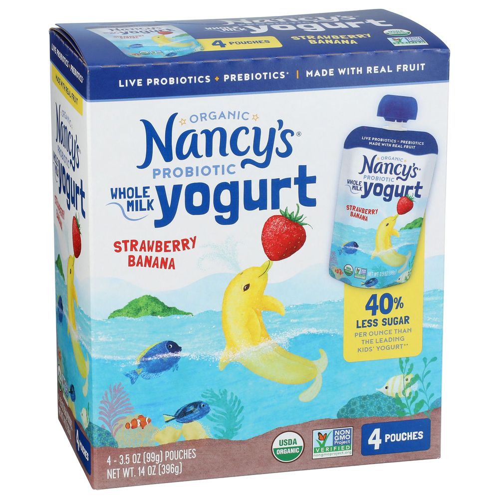 Nancy's Organic Strawberry Banana Probiotic Yogurt, 14 Ounce -- 6 Per Case