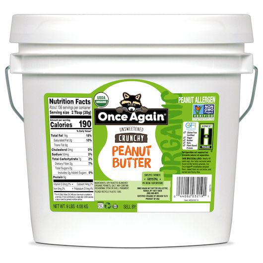Once Again Nut Butter Crunchy Salt Peanut Butter, 9 Pound