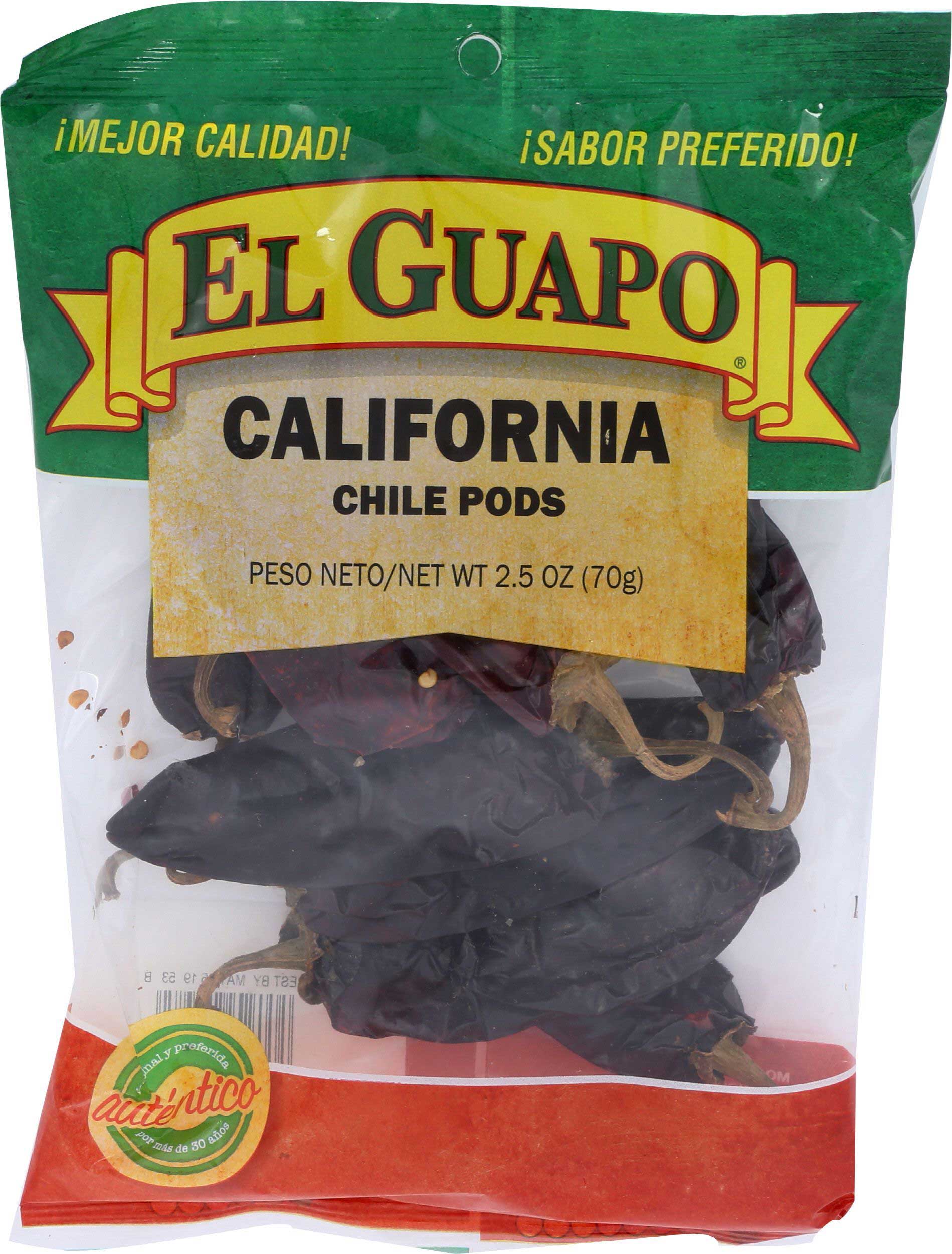EL Guapo California Chili Pods, 2.5 Ounce -- 12 per case
