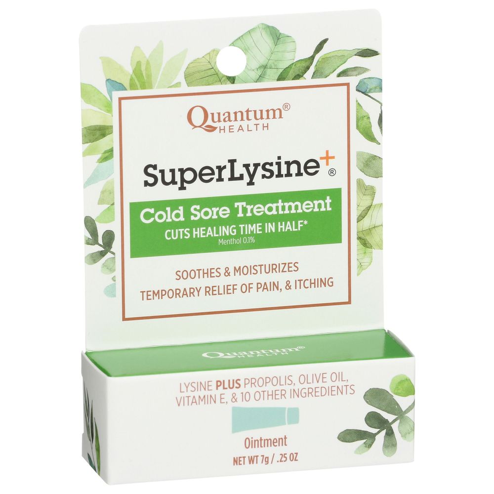 Quantum Health Super Lysine Plus Cold Sore Treatment Ointment, 0.25 Ounce -- 3 Per Case