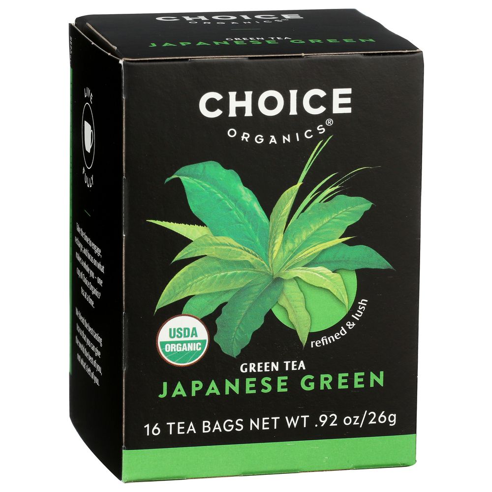 Choice Organic Premium Japanese Green Tea, 16 Tea Bags -- 6 Per Case