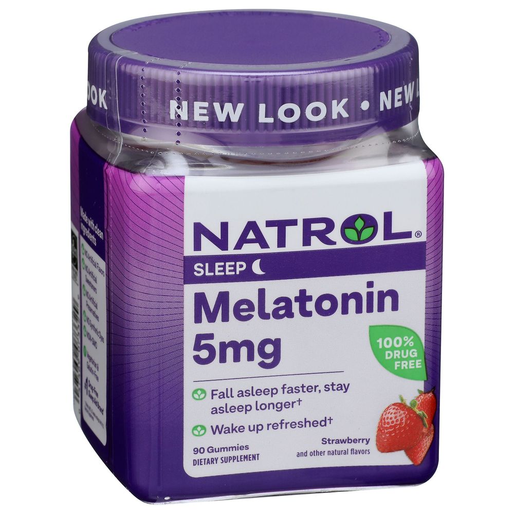 Natrol Strawberry Flavor Melatonin 5mg Sleep Aid Gummies, 90 Count