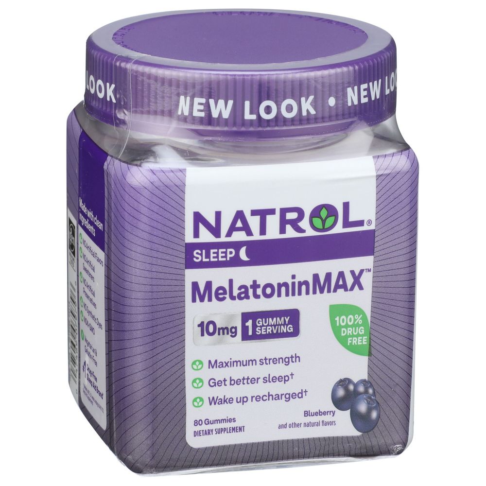 Natrol MelatoninMax Blueberry 10mg Sleep Gummies, 80 count