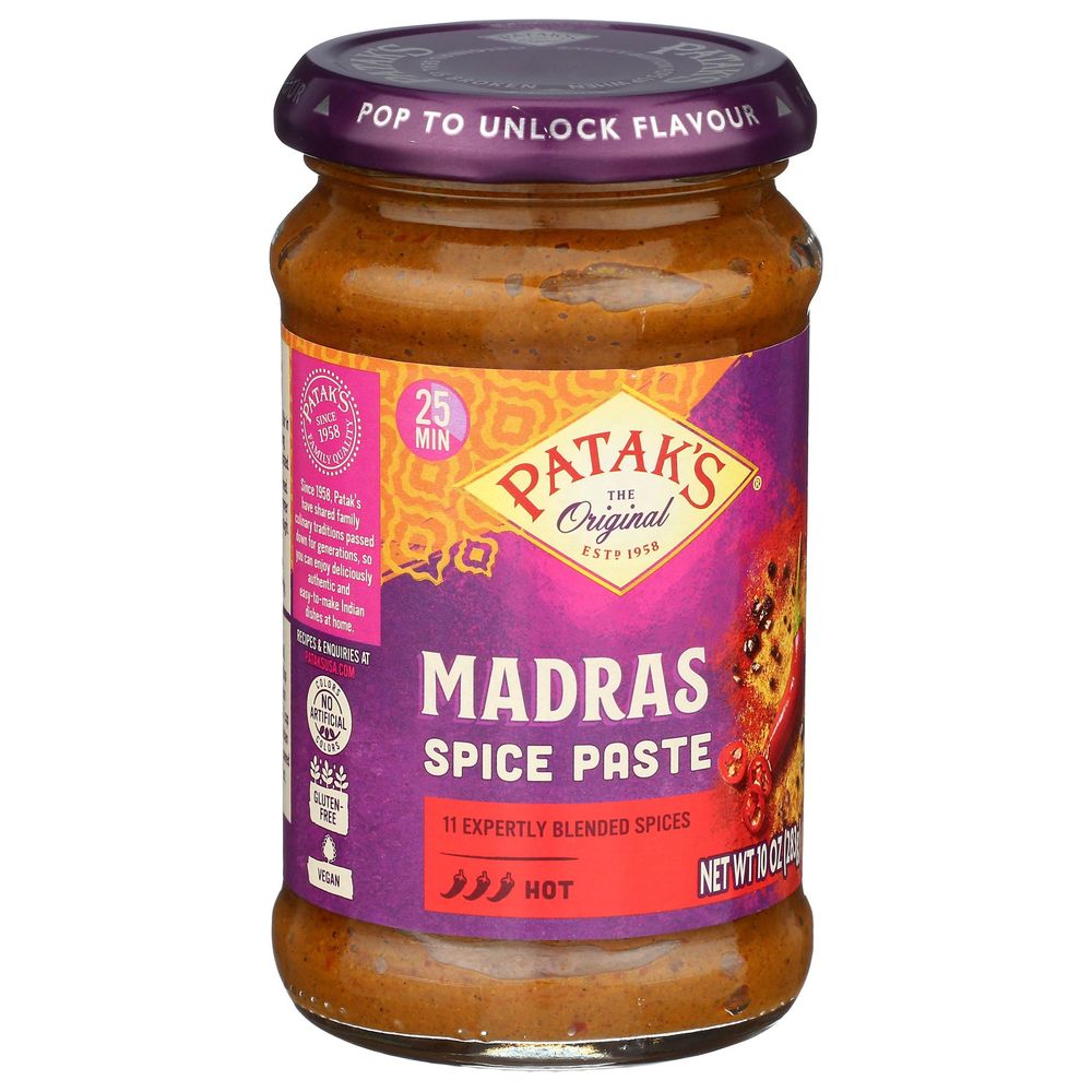 Pataks Medium Madras Curry Spice Paste, 10 Ounce -- 6 Per Case