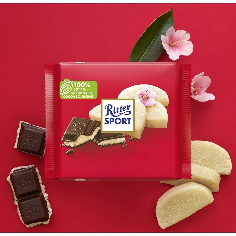 Ritter Sport Dark Chocolate With Marzipan Bar, 3.5 Ounce -- 12 Per Case